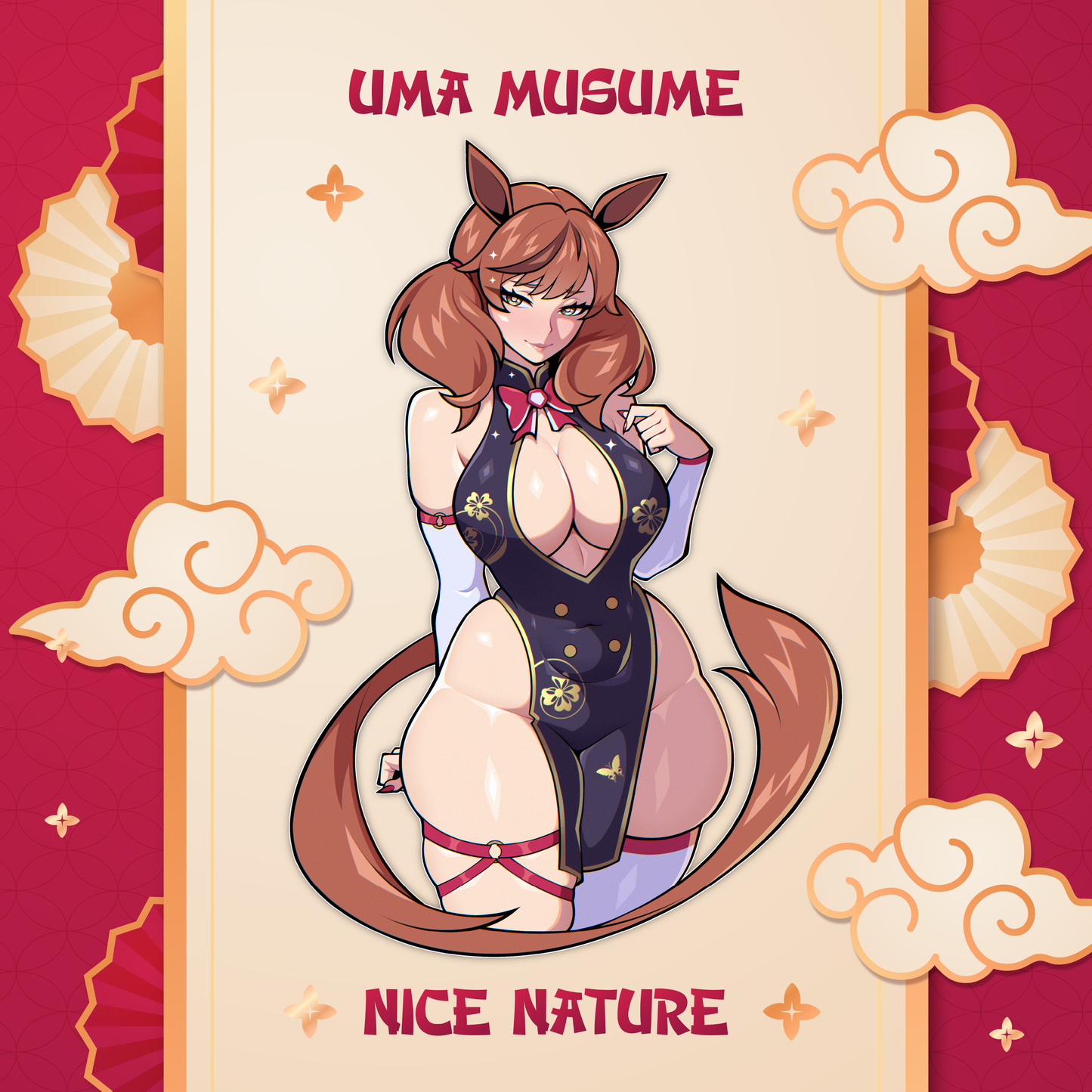 Chinese New Year Uma Musume: Pretty Derby: Year of the Horse 5" Vinyl Sticker In Hands