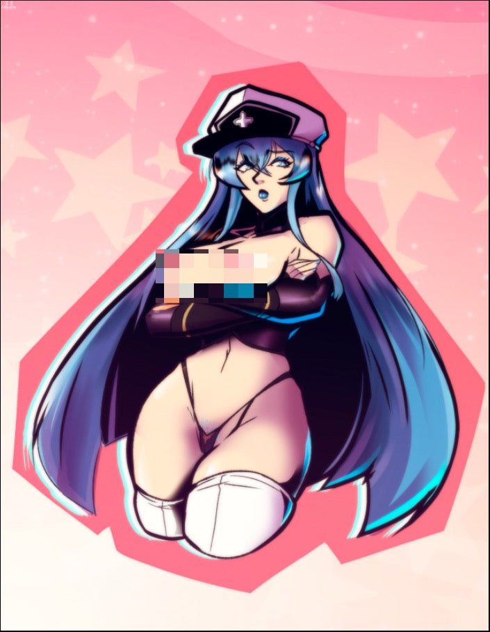 Cozy Waifu - Esdeath 5" Vinyl Sticker