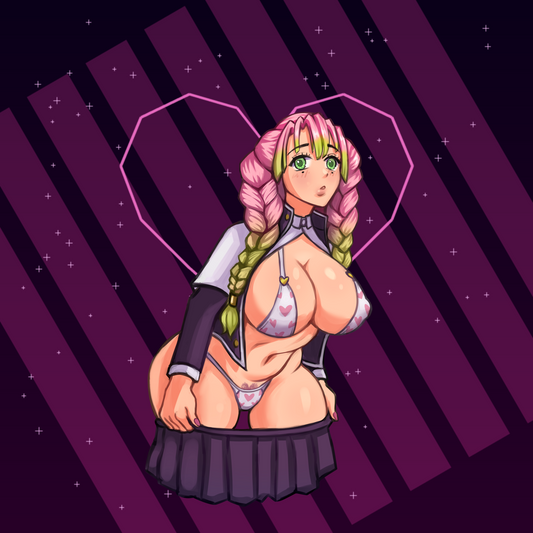 Mitsuri – Undressing waifus – 5in Vinyl Sticker