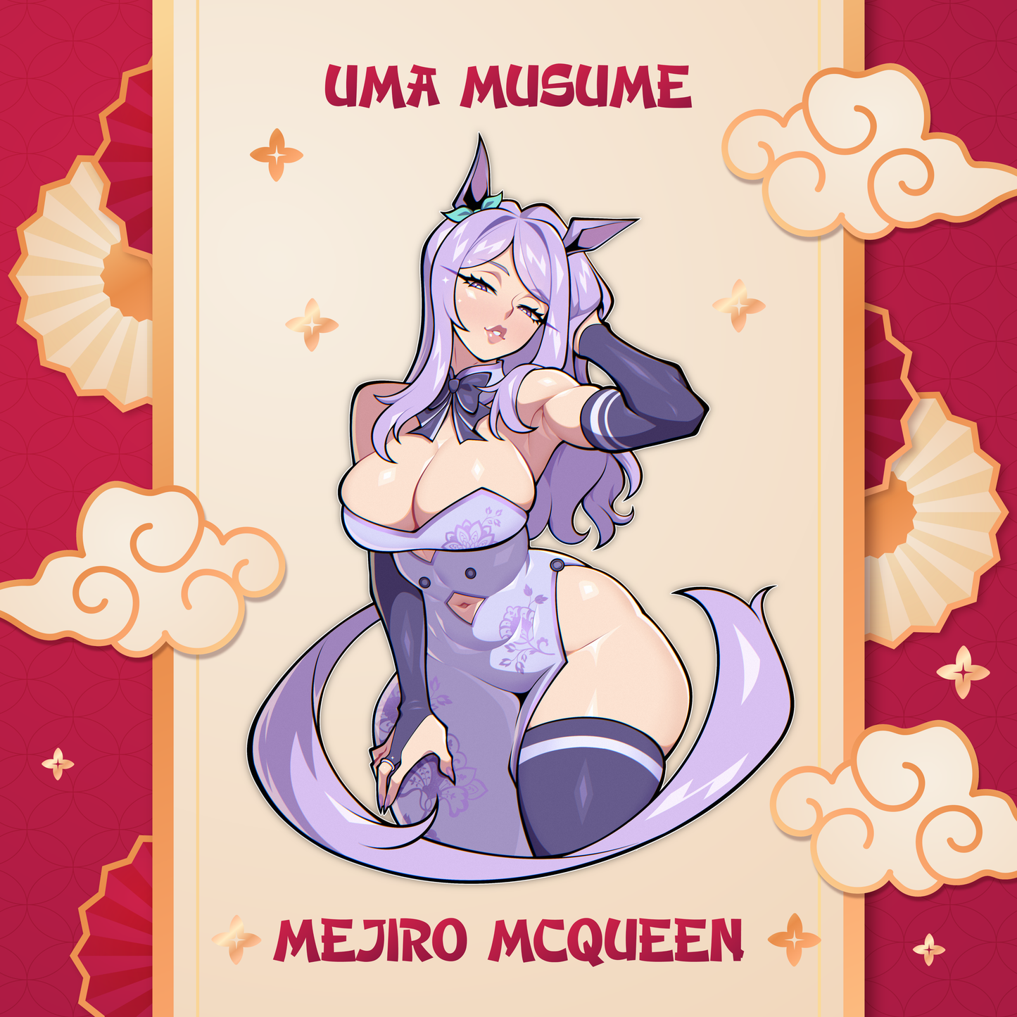 Chinese New Year Uma Musume: Pretty Derby: Year of the Horse 5" Vinyl Sticker In Hands