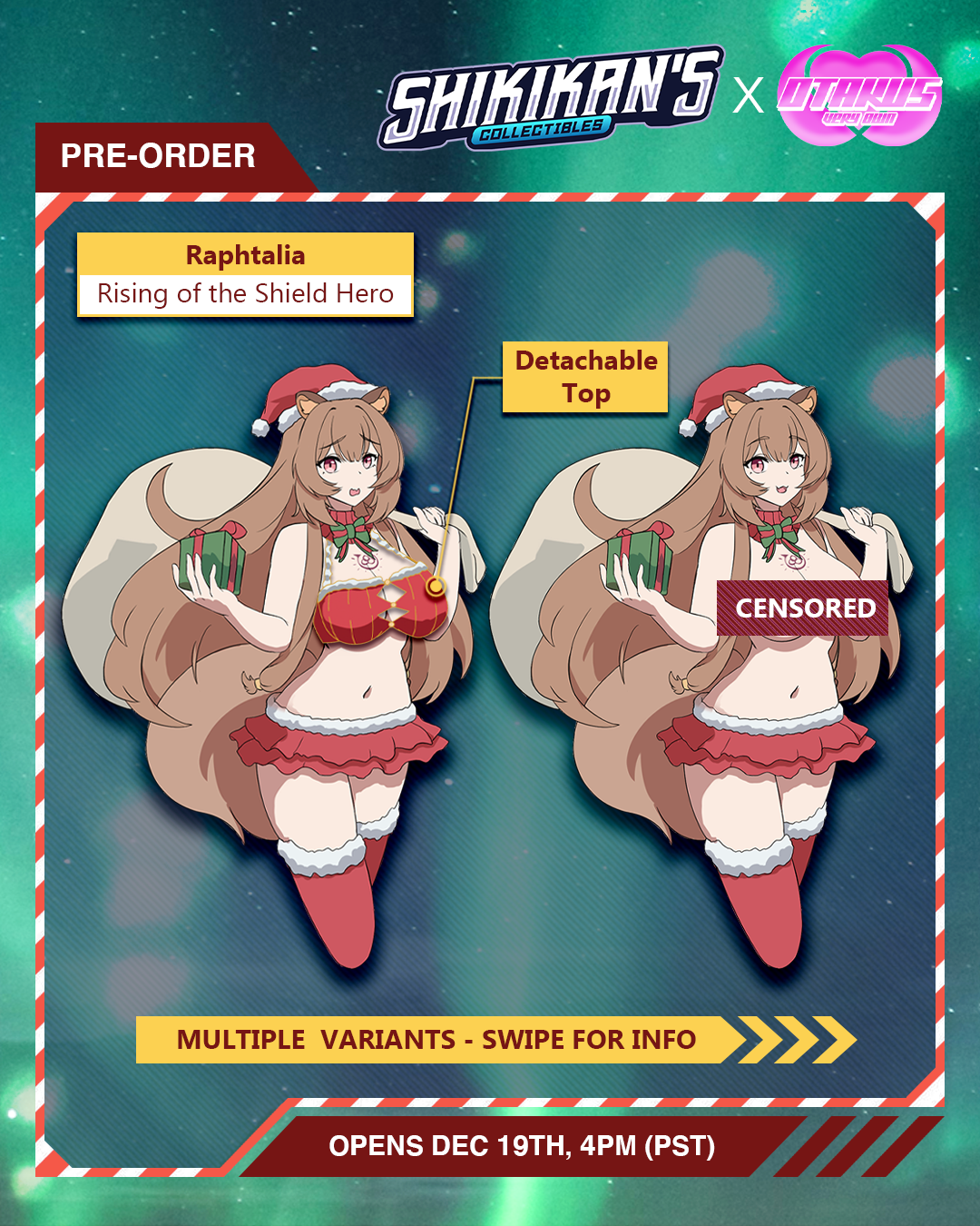 Raphtalia Christmas 3.5" Hard Enamel Pin (Magnetized Top) Preorder