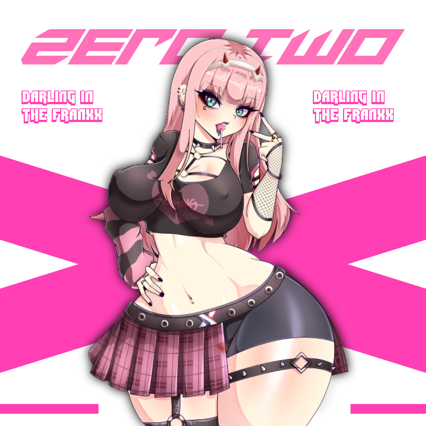 Goth Streetwear Zero Two – 5" Vinyl Sticker