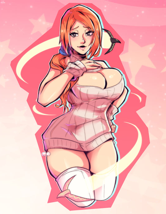 Cozy Waifu - Orihime Inoue  5" Vinyl Sticker